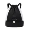 Bolsa de natación con logo personalizable de alta calidad, separada para seco y mojado, mochila con cordón con compartimento para zapatos, bolsa para baile latino