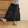 Venta al por mayor de faldas para niñas, Faldas tipo pastel con patchwork de encaje estilo coreano para niños mayores, Faldas largas para niños, Faldas de nuevo estilo