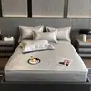 Lujo Ligero Jacquard Carbón Hielo 900D Sábanas Colchonetas Suaves Refrigeradas Clase Amigable con la Piel Transpirable Lavables a Máquina Colchoneta de Seda de Hielo para Dormir Desnudo