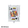 Globos de Papel de Aluminio de Póker, Piezas Cuadradas, Corazones, Tréboles, Picas Negras, Dados, Tema de Casino, Decoraciones para Fiesta de Juegos de Casino