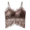 Camisola de Encaje Sexy de Moda con Almohadillas Incorporadas para Mujer, Sin Costuras y Anti-Exposición, Adecuada para Verano