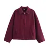 Roupas Europeias e Americanas Transfronteiriças Nova Jaqueta Americana Cor Sólida Gola Lapela Jaqueta Curta Retrô Casual Top Jaqueta Transfronteiriça