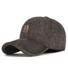 Chapéu de Algodão Masculino para Meia-Idade e Idosos Outono e Inverno à Prova de Vento e Frio Proteção para as Orelhas Chapéu para Pai Idoso Acolchoado com Lã Baseball Cap Espesso Quente