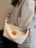 Bolsa de Grande Capacidade Feminina 2025 Nova Moda Tendência Versátil Bolsa de Tecido Bolsa de Ombro Roupa de Trabalho para Aula Bolsa Transversal de Bolinho