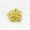 Botão Decorativo de Rosa Tridimensional de Metal de Alta Qualidade para Suéter Cardigã Casaco Casaco Botão Versátil Botão Pequeno Estilo Chanel