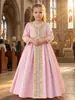 Vestido Longo Lindo Estilo Étnico para Meninas Transfronteiriço, Vestido Rosa Infantil, Vestido Floral com Franjas para Meninas de Comércio Exterior