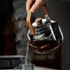 Tetera Personalizada para Cocinar en Estufa, Tetera con Asa Elevadora, Tetera de Vidrio, Tetera con Mango de Madera de Nogal, Tetera Integrada de Doble Galón para Cocinar al Vapor