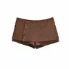 Falda Media Sexy Estilo Puro Deseo de Cintura Alta para Mujer, Nuevo Modelo Primavera/Verano con Decoración de Botones de una Sola Fila, Anti-Exposición con Pantalones Cortos Integrados, Falda Bodycon