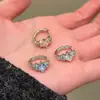 Aretes de Clip Cuadrados Brillantes de Circonia, Aros Rectos de Alfiler, Pendientes de Cubo de Azúcar, Clavos de Diamante, Aretes de Clip, Versátiles y Elegantes