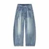 Yidao Vintage Otoño 2026 Nuevos Jeans Anchos de Pierna de Plátano Lavados con Parches Estilo Retro Americano Sueltos Versátiles para Hombre