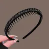 Diadema Trenzada de Tela de Alta Gama, Moderna y Elegante para Mujeres, Diadema Simple Antideslizante para Lavarse la Cara, Accesorio para el Cabello con Dientes