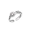 Anel S925 Prata Yintai Carinha Sorridente Feminino Ins Personalidade Moderna Nicho Design Celebridade da Internet Anel de Dedo Anel Ajustável