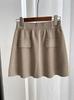 Pantalones con Falsa Solapa de Estilo Coreano Falda Tejida con Empalme Falda Corta para Mujer 2025 Otoño e Invierno Nuevo Falda de Cintura Alta Ajustada a la Cadera 1247