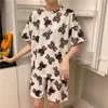 Pijama para Mujer Verano 2026 Estilo Nuevo Delgado Dulce y Lindo Mangas Cortas Dibujos Animados Ropa de Casa Conjunto de Dos Piezas para Chicas Estudiantes