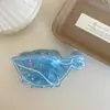 Novo Prendedor de Cabelo Concha da Série Oceano, Grampo de Acetato Simples, Acessório de Cabelo Estiloso e Único de Tubarão para a Parte de Trás da Cabeça