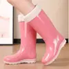 Nuevas Botas de Lluvia Cuatro Estaciones para Mujer de Caña Alta Moda para Exteriores Impermeables Antideslizantes Resistentes al Desgaste Suela Suave Ligeras Zapatos de Agua para Adultos Botas de Goma
