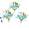 Decoración de pastel de globo aerostático enchufe accesorios para hornear de cumpleaños de niños bebé tarjeta de avión nube arcoíris decoración de tarjeta
