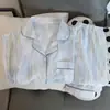 Pijamas de manga larga de primavera y otoño para mujer, de algodón con nubes y tela arrugada, estilo princesa dulce, estilo japonés, ropa fresca para el hogar.