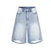 Ropa para Hombre Magic Bear 2026 Retro Americano Lavado Desgastado Pantalones Cortos de Mezclilla Rectos Holgados Cleanfit Acortados