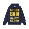 Suéter com Capuz e Forro de Lã Estampado com Logo Grande Letra Manchas Contraste de Cor Americana Moda Nacional Masculino Outono Inverno Marca de Moda Hoodie Solto