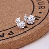 Brincos de Flores Flash Diamante Pérola Estilo Mercado Noturno Coreano Feminino Amor Geométrico Diamante Joias Brincos