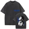 Camiseta Vintage Lavada Nsqk Aoou Piensa en Mí Nuevo Álbum 2025 para Hombre Hip-Hop Gótico