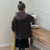 Casaco de Inverno de Pele para Meninas, Estiloso Casaco Quente com Capuz Estilo Coreano, Casaco 100% Lã de Cordeiro para Bebês e Crianças