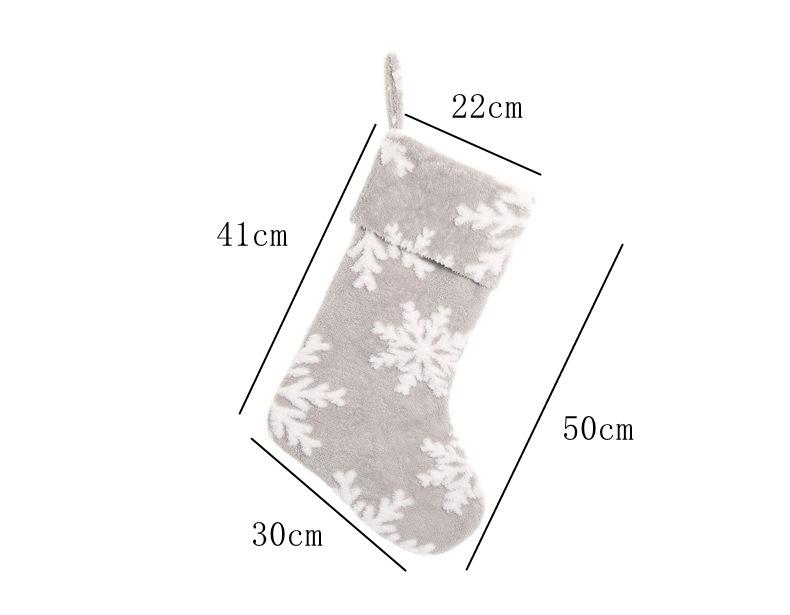 3个灰色雪花树裙圣诞袜_022