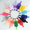 Venta caliente Diadema para bebé europea y americana borde crudo shabby cosida a mano Combinación de flor de gasa con perlas y pedrería Diadema para el cabello infantil