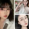 Óculos sem Aro Ultra Leves de Titânio Puro com Corte Diamantado para Mulheres com Lentes de Alta Definição para Miopia de Luxo Leve Incrustados com Diamantes