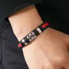 Pulsera Joyería Punk Hip-Hop Europea y Americana Venta Caliente Transfronteriza Nuevo Estilo Pulsera de Cuero Simple Tejida a Mano para Hombres y Mujeres