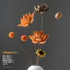 Ramos de flores secas, adornos decorativos de flores reales, flores de loto secas, capullos de loto, raíces de loto naturales, arreglos florales inspirados en Zen, decoraciones para sala de estar chinas.