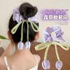 Ligas para el Cabello de Flor de Tulipán para Niñas, Ligas para Chongo, Scrunchies Grandes, Cuerdas para el Cabello para Niñas, Accesorios para el Cabello de Cola de Caballo Que No Dañan el Cabello