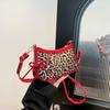 Bolso Sobaco Retro con Lazo Estampado de Leopardo 2025 Nueva Moda Europeo y Americano Transfronterizo Hombro Cruzado Bandolera Bolso de Mujer Estampado de Leopardo