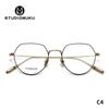 STUDIOMUKU marco de gafas de madera frío ultraligero cómodo poligonal para mujer marco de gafas para hombre con carácter abierto colgante