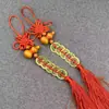 Colgante de Dinero de los Cinco Emperadores de Madera de Durazno Nudo Chino de Cobre Puro Colgante de Calabaza Dinero de Cobre Chino Auspicioso Colgante de Puerta