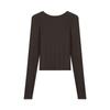 Outono e inverno de 2023 gola redonda manga longa elasticidade em quatro lados simples lã base T-shirt Slim modelador cor sólida top interno