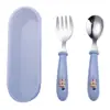 Aço inoxidável 304 Talheres infantis colher de desenho animado criativa colher para bebê comer suplemento alimentar conjunto de garfo e colher presente combinação