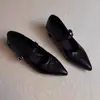 Zapatos de Mujer Estilo Francés de Piel de Oveja para el Trabajo Tacón Bajo Modelo Nuevo 2026 Zapatos Mary Jane con Correas Estilizadores Punta Fina Tacones Altos