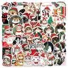 50 Adesivos Fofos de Gato de Natal em Desenho Animado para Laptop, Mala, Caderno de Anotações, Capa de Celular - Adesivos Decorativos