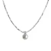 Collar de Perlas Plateadas Roto para Mujer, Cadena para Clavícula de Circonita, Collar para Suéter, Cadena de Cuello de Nicho de Lujo Ligero, Joyería de Alta Gama