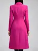 Chaqueta Casual Europea y Americana Moda Otoño e Invierno Estilo Retro Ceñida a la Cintura Ajustada de Cuerpo Largo Manga Larga Chaqueta de Traje Ropa Femenina Transfronteriza
