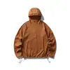Sudadera con capucha retro básica de media cremallera serie Rumengshan para hombre, top deportivo casual de otoño de corte holgado
