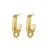 Yunyao Transfronterizo Más Vendido Moda Gama Alta Geométrico Hueco Retorcido Patrón Retorcido Oro 18K Acero de Titanio Joyería para Mujer