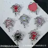 Amor por el Encierro Colgante Encaje Hueco con Pedrería Mariposa Corazón Charm para Pulsera Colgante Collar Accesorios de Joyería