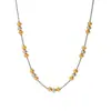 Colar de Contas Bicolor Tendência Estilo Europeu e Americano com Toque de Luxo, Estilo Ins Simples, Joia de Aço Inoxidável Cor Dourada 18K que Não Desbota para Mulheres