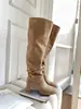 Nuevo estilo de botas de pierna ancha, efecto adelgazante, botas altas de tacón grueso, botas de montar de tacón alto, botas de punta cuadrada, botas largas para personas con piernas más gruesas