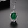 Collar Jinse Yin Shuo de calcedonia verde transfronteriza europea y americana, elegante collar de cobre y circonita para banquetes de mujer, regalo