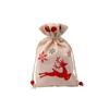 15*23cm Papá Noel Muñeco de Nieve Copo de Nieve Regalo Envoltura de Dulces Bolsa de Algodón Yute Bolsa de Regalo de Navidad