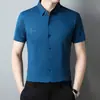 Llegada Nueva Verano 2023 Camisa Estampada de Manga Corta Moda para Hombre Elástica Sin Costuras Delgada Camisa T-Shirt para Hombre
